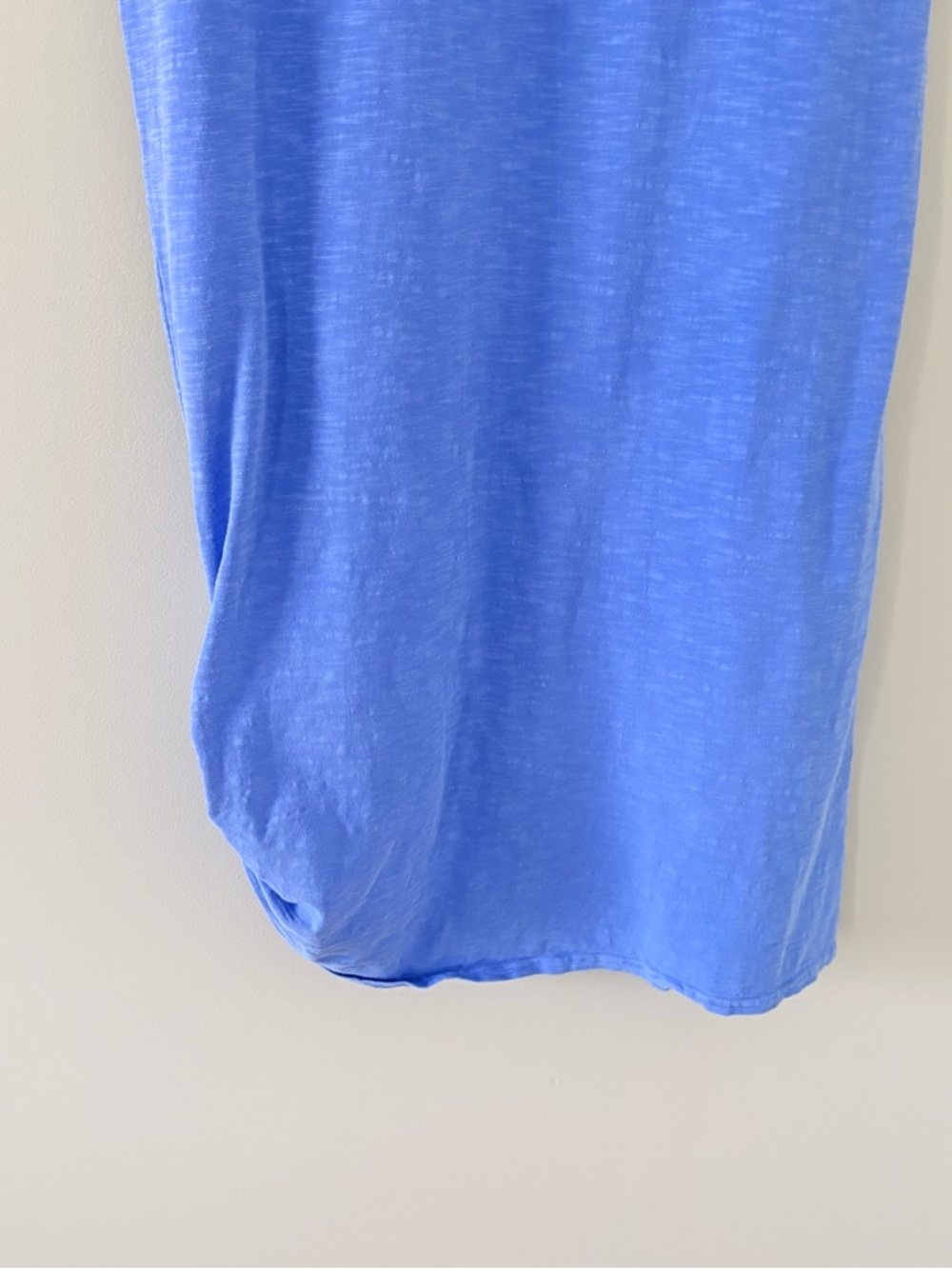Fresh Produce Blue T-Shirt Dress Ruched Tie Side Midi Cotton Made in USA Sz L - Picture 10 of 13